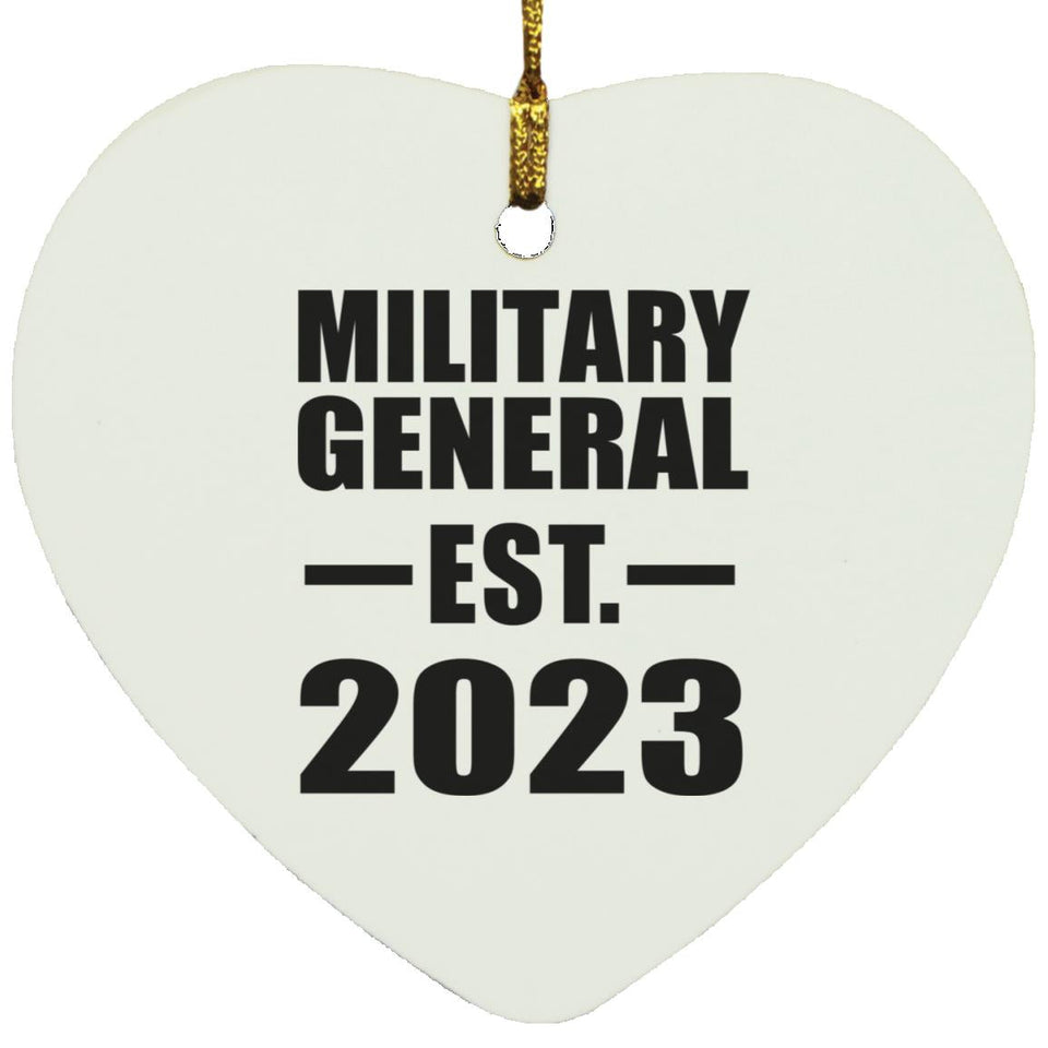 Military General Established EST. 2023 - Heart Ornament