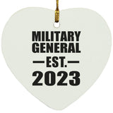 Military General Established EST. 2023 - Heart Ornament