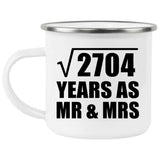 52nd Anniversary Square Root of 2704 Years As Mr & Mrs - 12oz Camping Mug