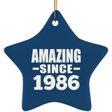 38th Birthday Amazing Since 1986 - Star Ornament