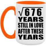 26th Anniversary Square Root of 676 Years Still In Love - 15oz Accent Mug Orange