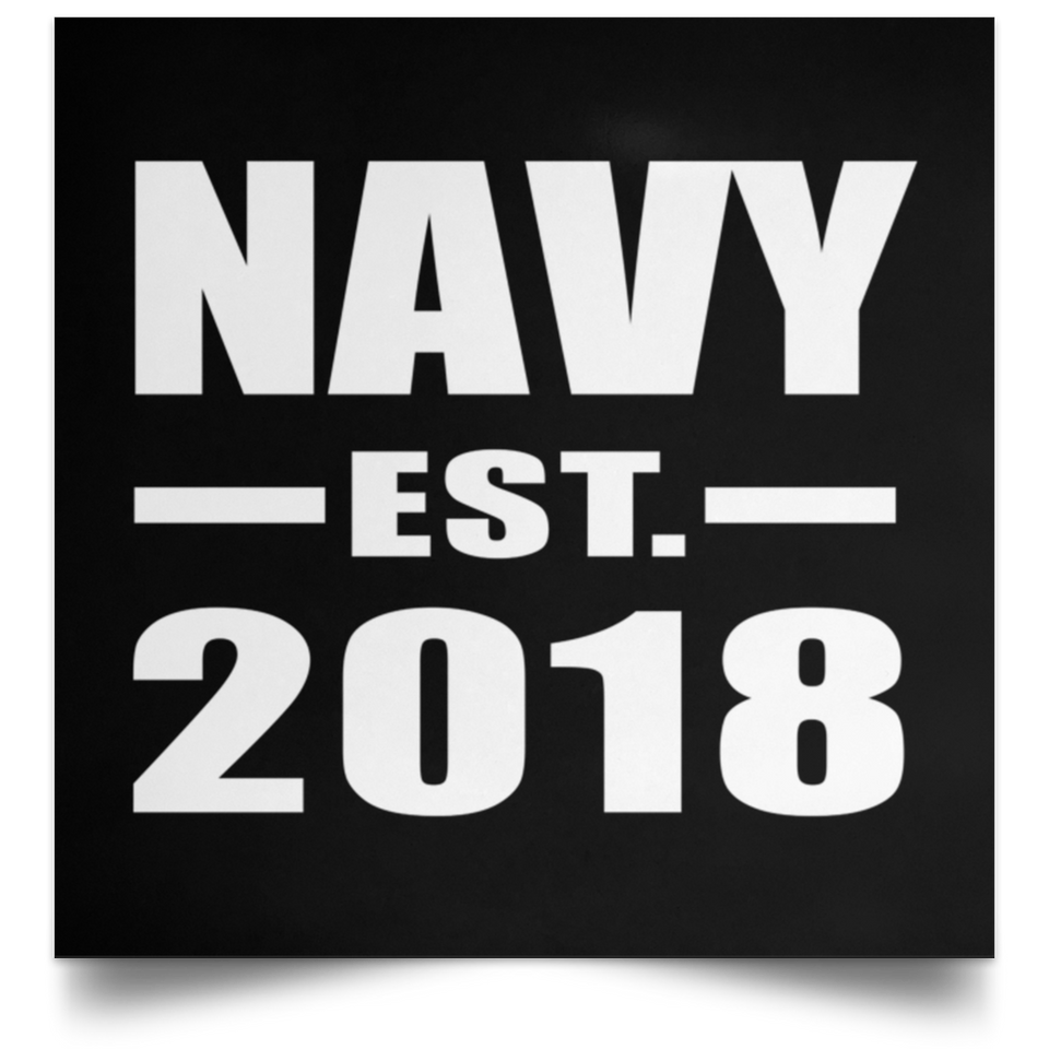 Navy Established EST. 2018 - Poster Square