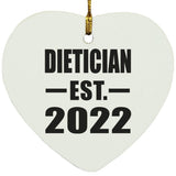 Dietician Established EST. 2022 - Heart Ornament