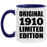 114th Birthday Original 1910 Limited Edition - 11oz Accent Mug Purple