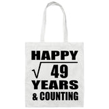 Happy 7th Anniversary Square Root of 49 Years & Counting - Tote Bag White