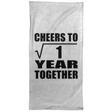 1st Anniversary Cheers To  Square Root of 1 Year Together - Hand Towel