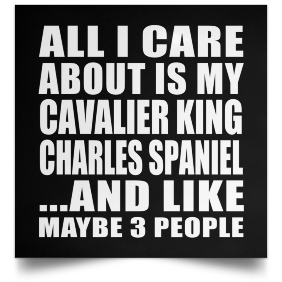 All I Care About Is My Cavalier King Charles Spaniel - Poster Square