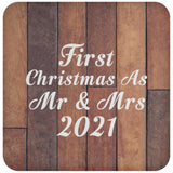 First Christmas As Mr & Mrs 2021 - Drink Coaster E
