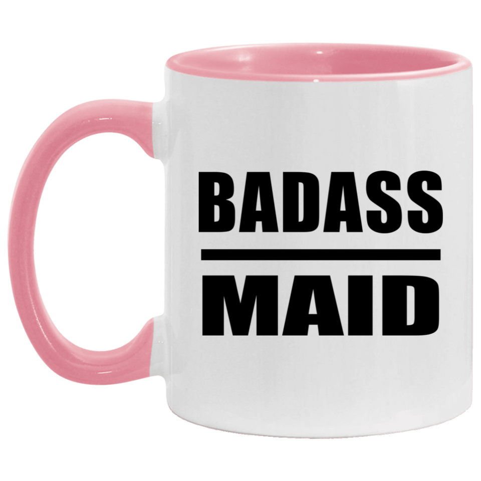 Badass Maid - 11oz Accent Mug Pink