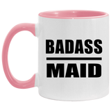 Badass Maid - 11oz Accent Mug Pink