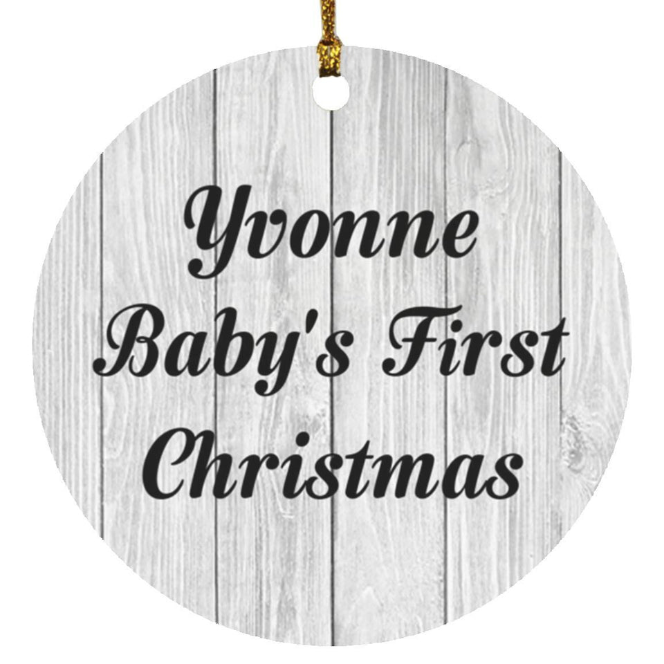 Yvonne Baby's First Christmas - Circle Ornament F