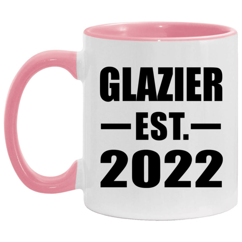 Glazier Established EST. 2022 - 11oz Accent Mug Pink