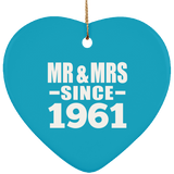 63rd Anniversary Mr & Mrs Since 1961 - Heart Ornament
