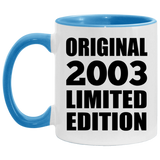 21st Birthday Original 2003 Limited Edition - 11oz Accent Mug Blue