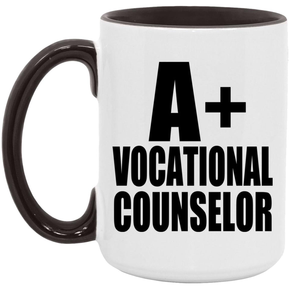 A+ Vocational Counselor - 15oz Accent Mug Black