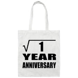 1st Anniversary Square Root of 1 Year Anniversary - Tote Bag White