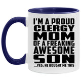 Proud Clergy Mom Of Awesome Son - 11oz Accent Mug Purple