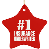 Number One #1 Insurance Underwriter - Star Ornament