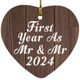First Year As Mr & Mr 2024 - Heart Ornament D
