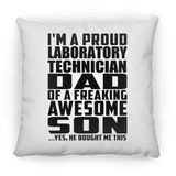 Proud Laboratory Technician Dad Of Awesome Son - Throw Pillow
