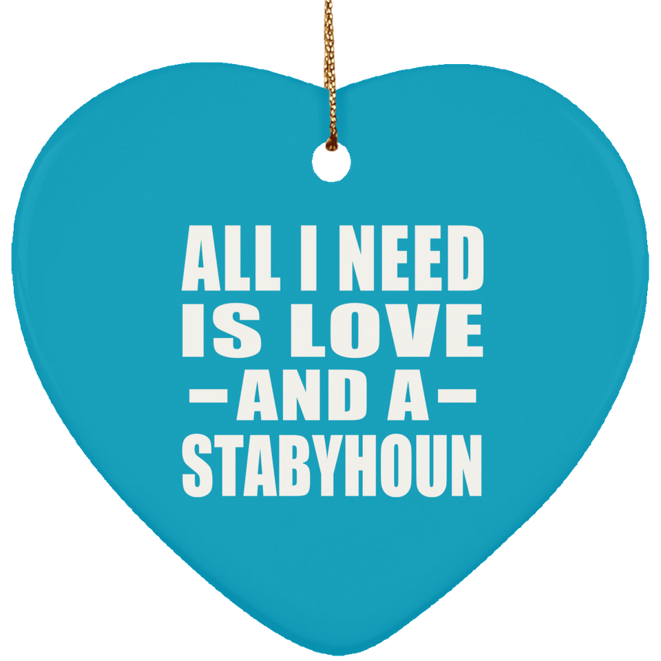 All I Need Is Love And A Stabyhoun - Heart Ornament