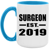 Surgeon Established EST. 2019 - 15oz Accent Mug Blue