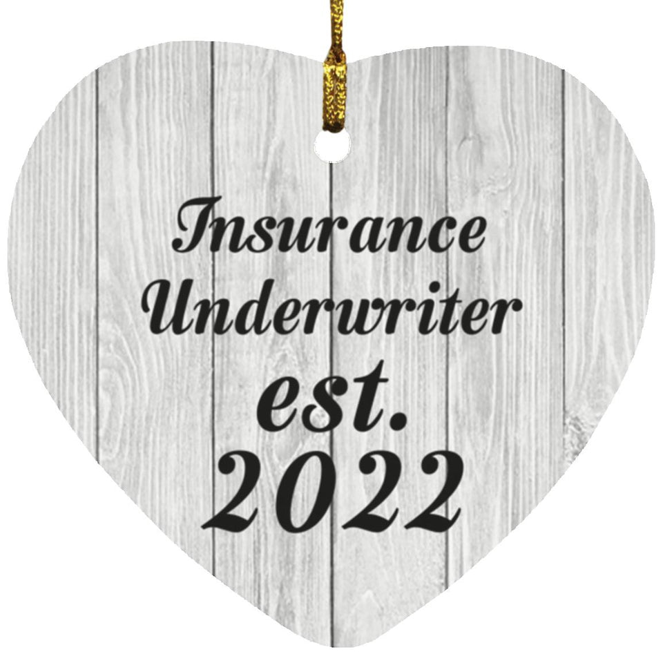 Insurance Underwriter Established Est. 2022 - Heart Ornament F