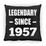 67th Birthday Legendary Since 1957 - Throw Pillow Black
