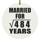 22nd Anniversary Married For Square Root of 484 Years - Circle Ornament