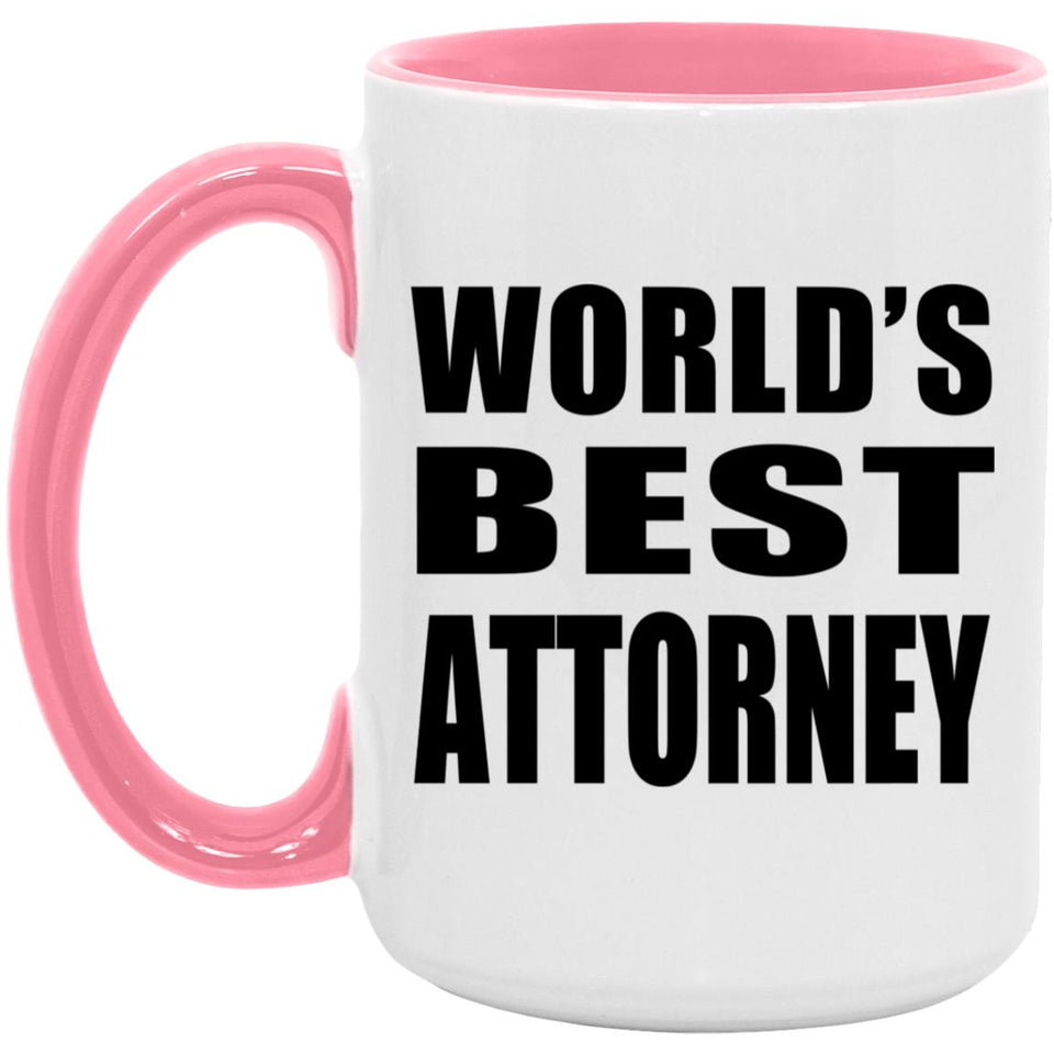 World's Best Attorney - 15oz Accent Mug Pink