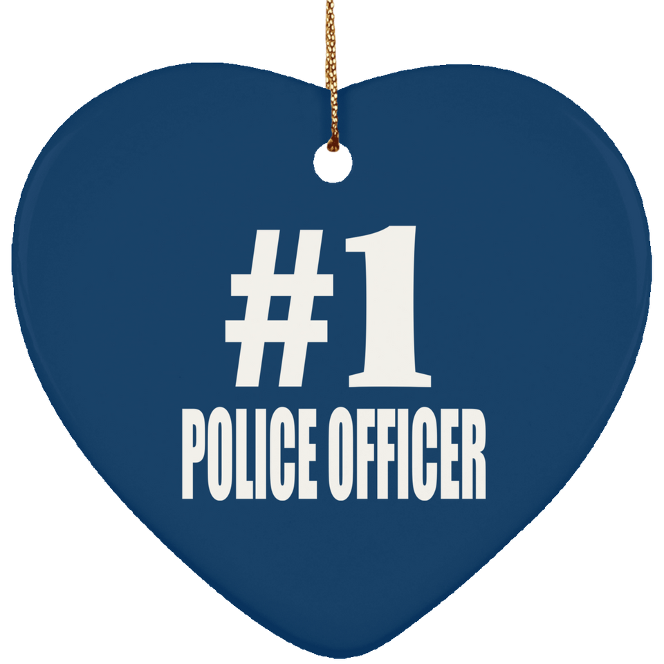 Number One #1 Police Officer - Heart Ornament