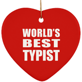 World's Best Typist - Heart Ornament