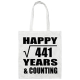 Happy 21st Anniversary Square Root of 441 Years & Counting - Tote Bag White
