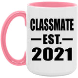 Classmate Established EST. 2021 - 15oz Accent Mug Pink