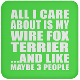 All I Care About Is My Wire Fox Terrier - Drink Coaster