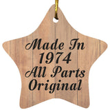 50th Birthday Made In 1974 All Parts Original - Star Ornament C