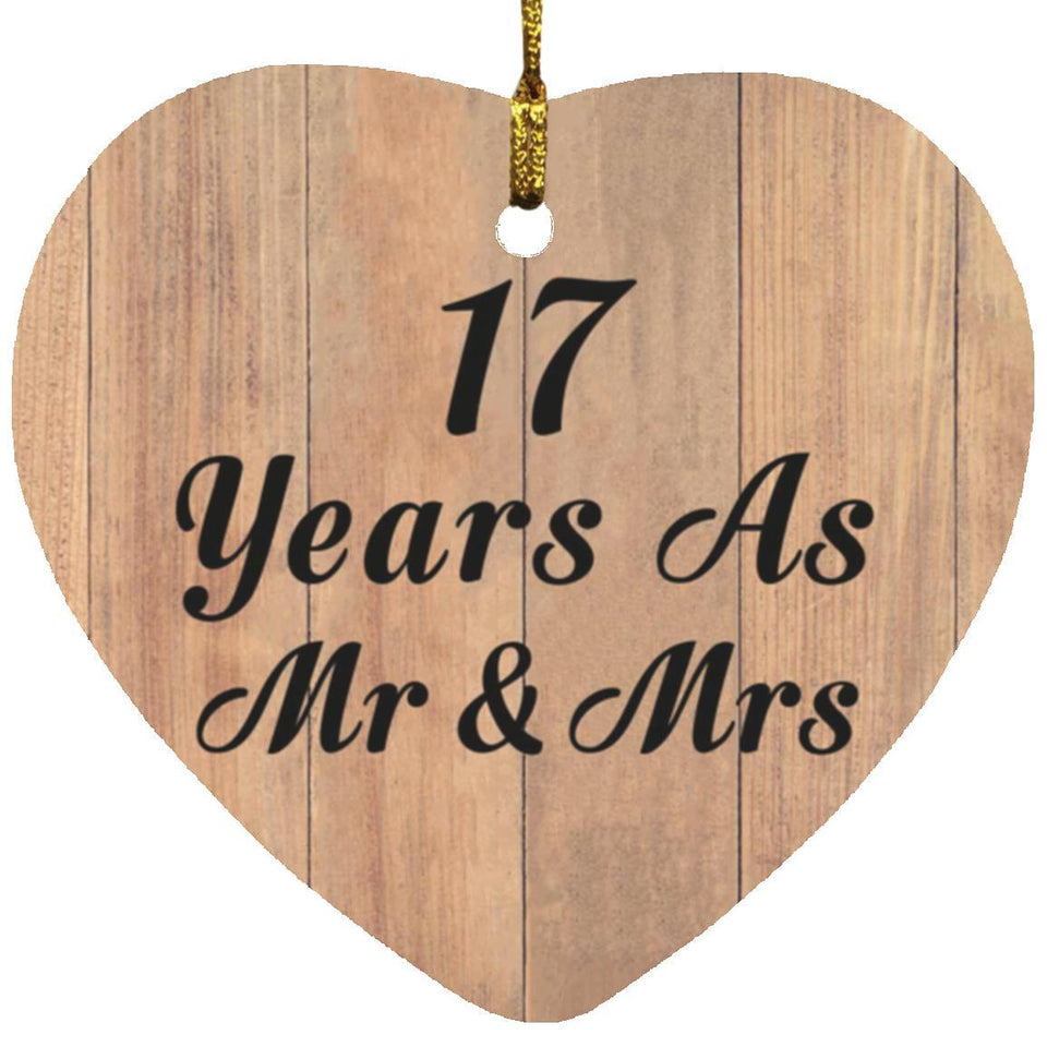 17 Years As Mr & Mrs - Heart Ornament C