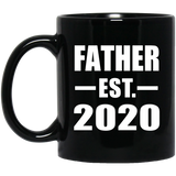 Father Established EST. 2020 - 11oz Coffee Mug Black