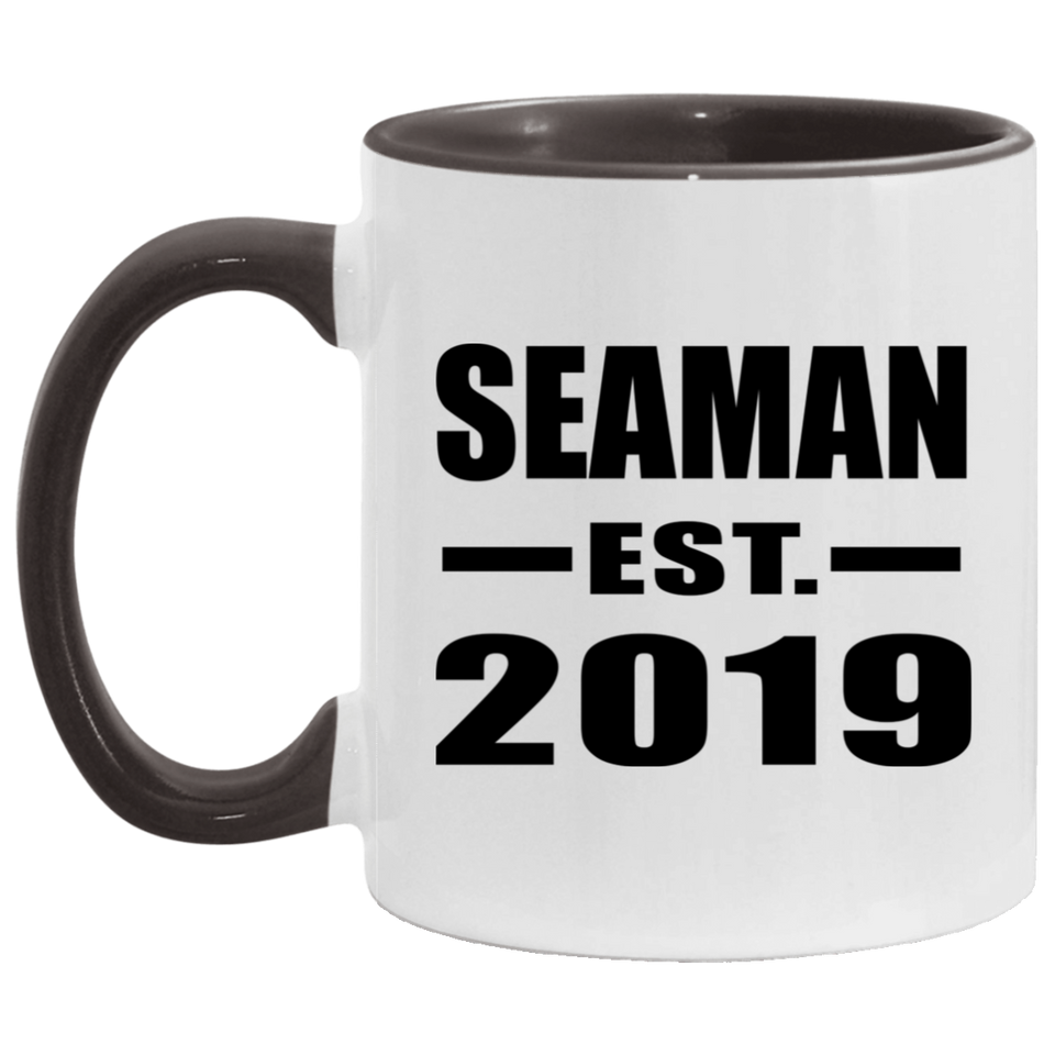 Seaman Established EST. 2019 - 11oz Accent Mug Black