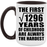 36th Birthday Square Root of 1296 Years of Childhood - 15oz Accent Mug Black