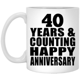 Happy 40th Anniversary 40 Years & Counting - 11 Oz Coffee Mug