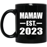Mamaw Established EST. 2023 - 11oz Coffee Mug Black