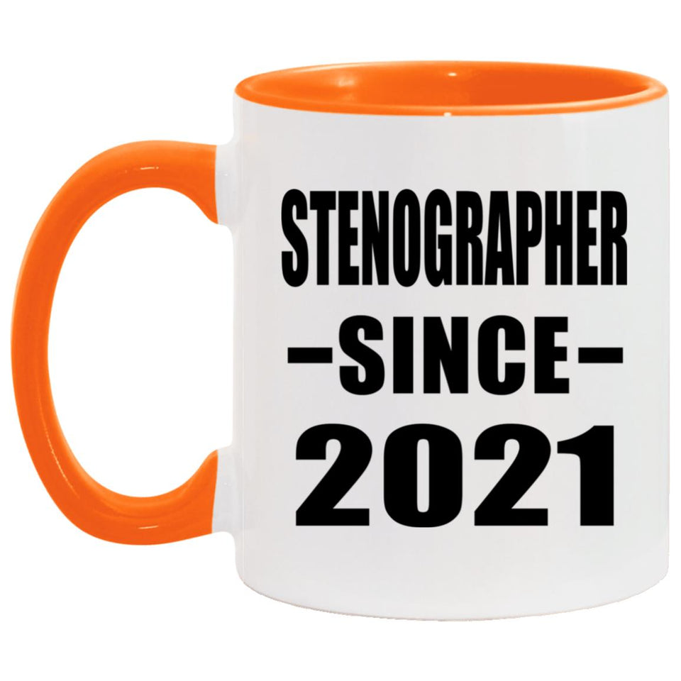 Stenographer Since 2021 - 11oz Accent Mug Orange