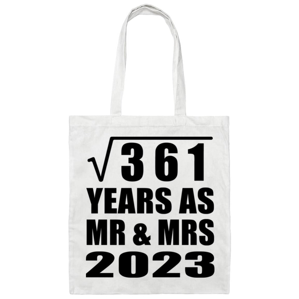 19th Anniversary Square Root of 361 Years As Mr & Mrs 2023 - Tote Bag White