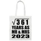 19th Anniversary Square Root of 361 Years As Mr & Mrs 2023 - Tote Bag White
