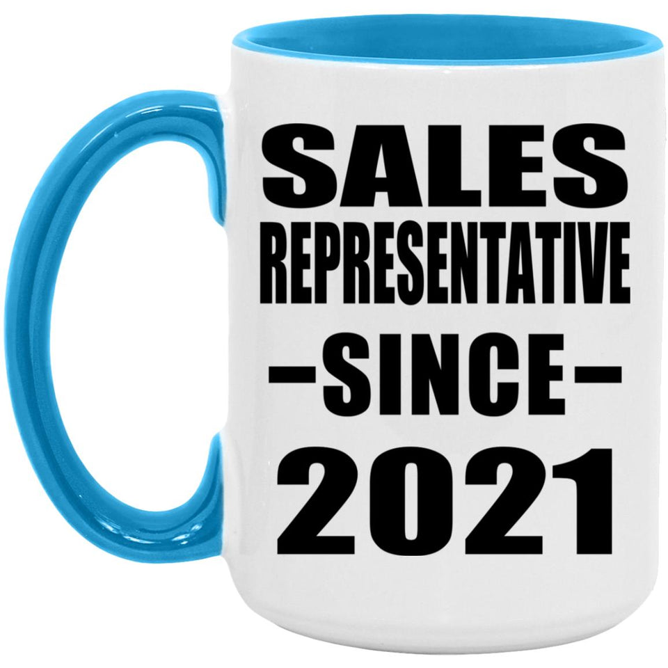 Sales Representative Since 2021 - 15oz Accent Mug Blue