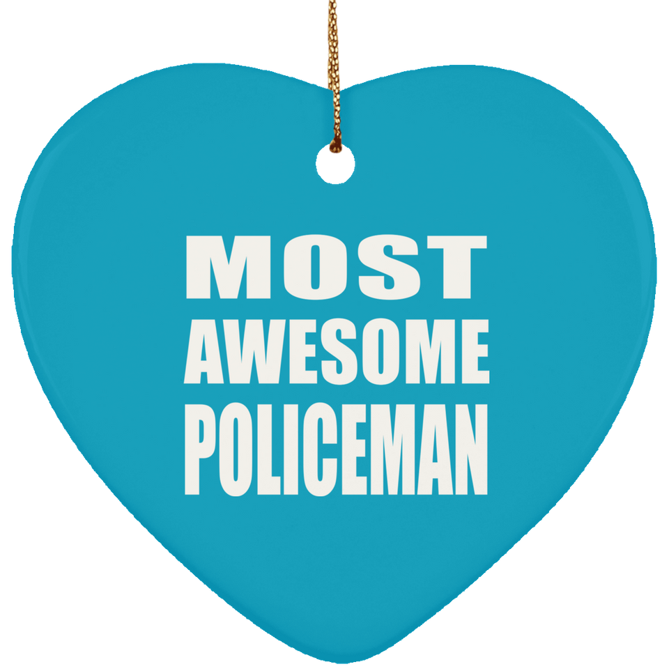 Most Awesome Policeman - Heart Ornament