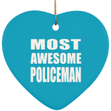Most Awesome Policeman - Heart Ornament