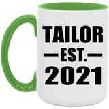 Tailor Established EST. 2021 - 15oz Accent Mug Green