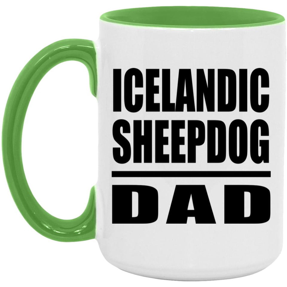 Icelandic Sheepdog Dad - 15oz Accent Mug Green